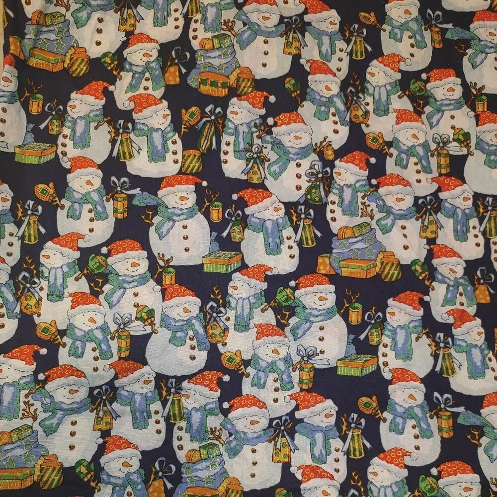 2 Homemade/Handmade Snowmen Winter/Christmas Pillowcases Excellent Condition